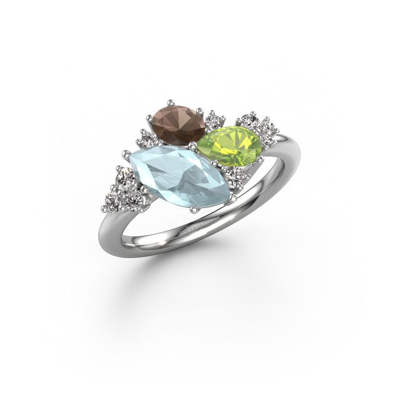 Ring Amanda 585 white gold aquamarine 10x5 mm