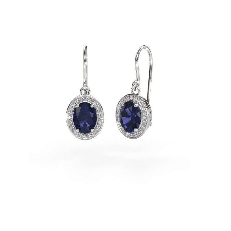 Drop earrings Latesha 950 platinum sapphire 7x5 mm