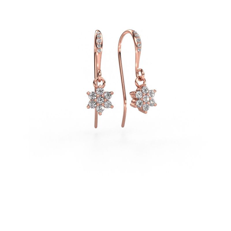 Pendants d'oreilles Dahlia 2 585 or rose diamant 0.69 crt
