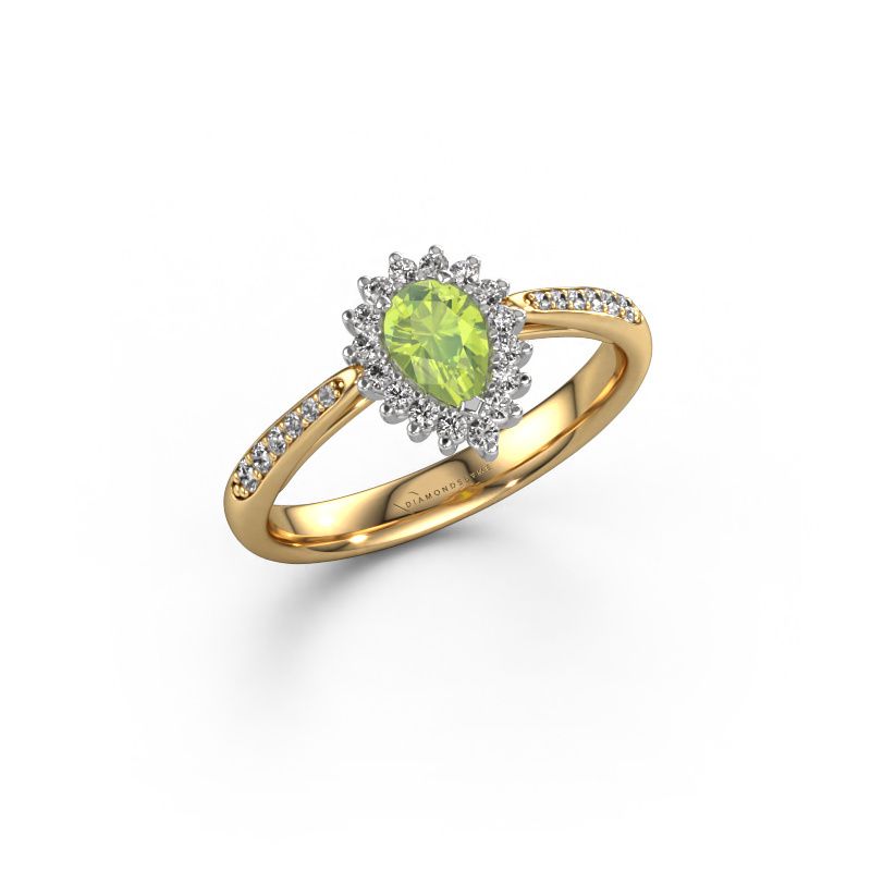 Engagement ring Tilly per 2 585 gold peridot 6x4 mm