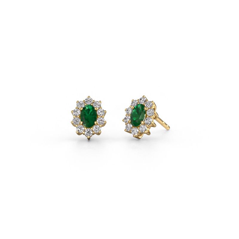 Ohrringe Leesa 585 Gold Smaragd 6x4 mm