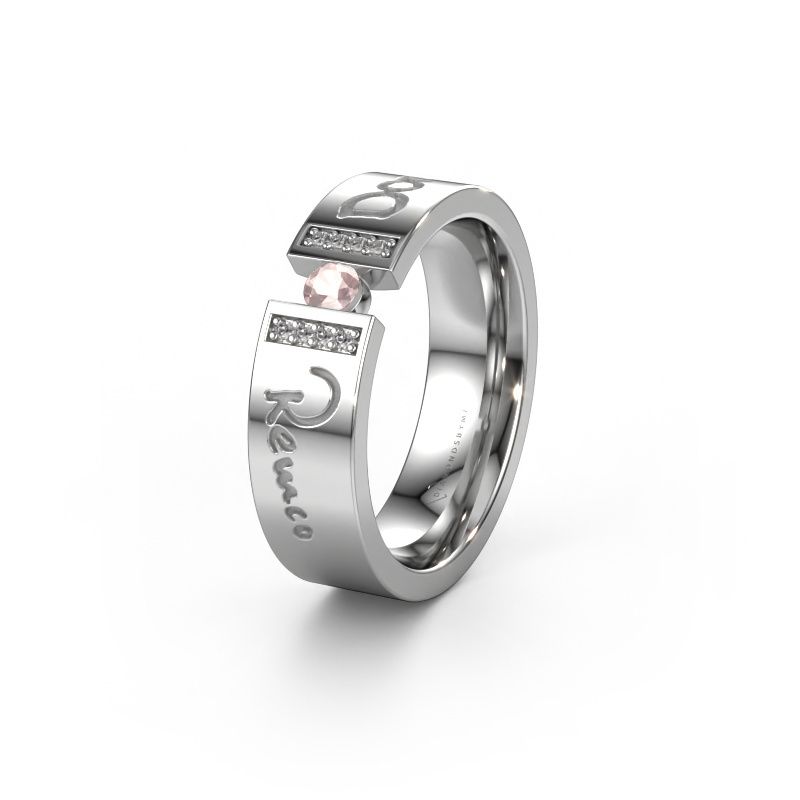 Wedding ring WH2094L16C 585 white gold ±0.24x0.09in morganite champagne