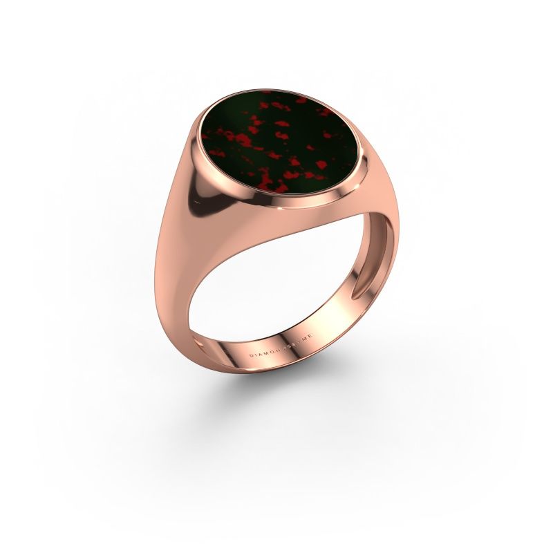 Zegelring Herman 4 light 585 rosé goud heliotroop 15x12 mm