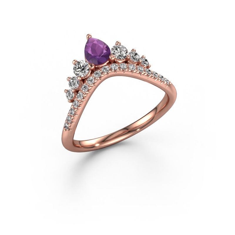 Vorsteckring Crown B 585 Roségold Amethyst 5x4 mm