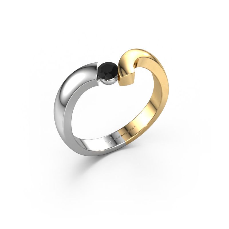 Ring Arda 585 witgoud zwarte diamant 0.18 crt