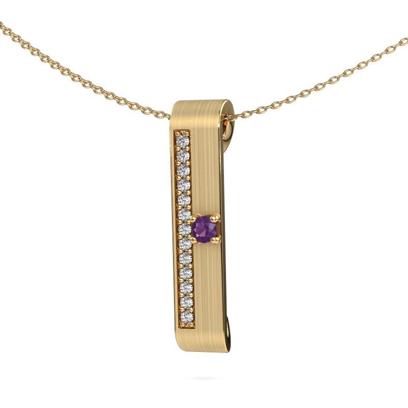 Image de Collier Vicki<br/>585 or jaune<br/>Améthyste 3 mm