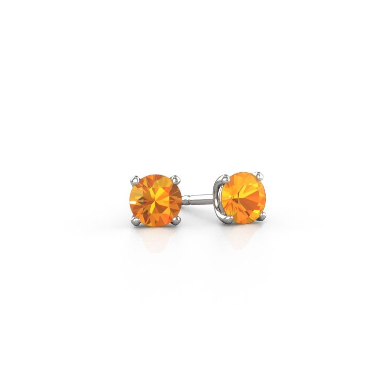 Clous d'oreilles Sam RND 585 or blanc citrine 5 mm