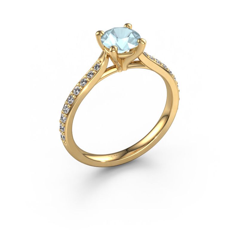 Engagement ring Mignon RND 2 585 gold aquamarine 6 mm