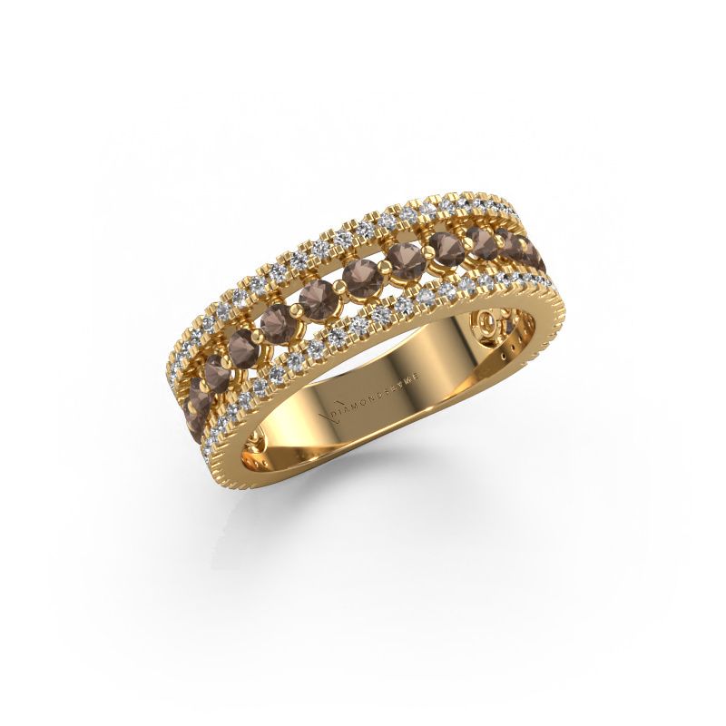Ring Elizbeth 1 585 gold smokey quartz 2 mm