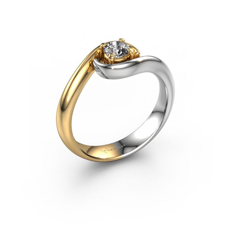 Bague de fiançailles Linn 585 or jaune zircone 4.2 mm