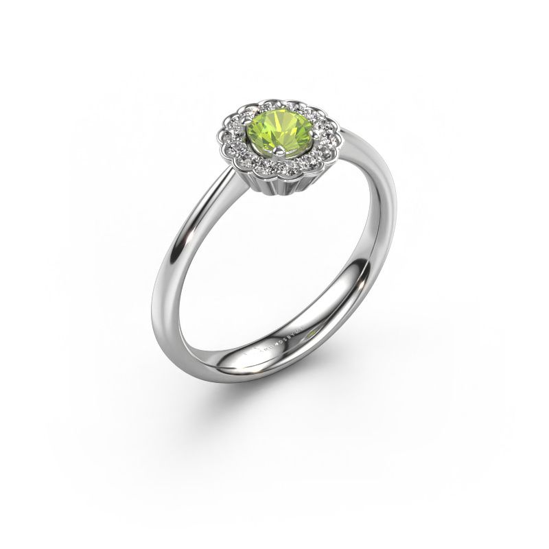 Engagement ring Debi 950 platinum peridot 4.2 mm