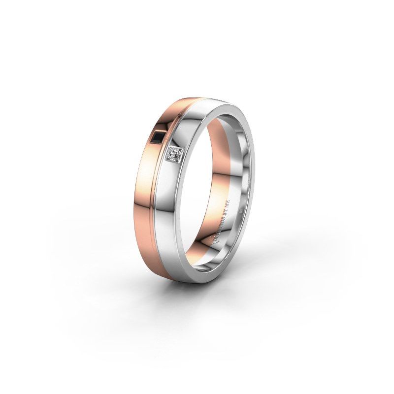 Afbeelding van Trouwring WH0231L25BP 585 rosé goud zwarte diamant ±5x2 mm