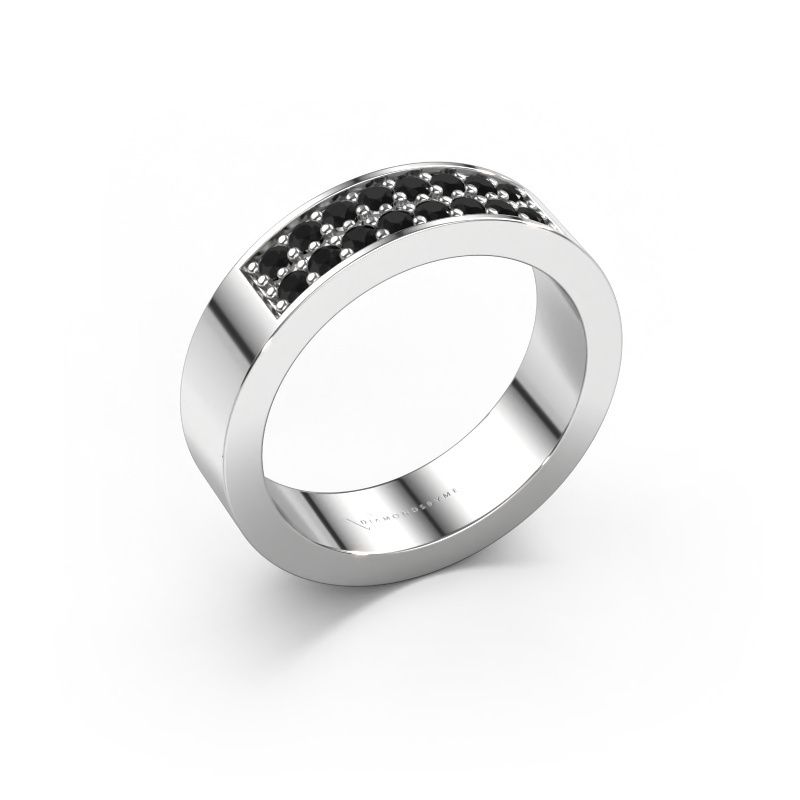 Aanschuifring Catharina 5 585 witgoud zwarte diamant 0.384 crt