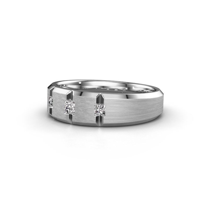 Image of Men's ring justin<br/>585 white gold<br/>Zirconia 2.5 mm