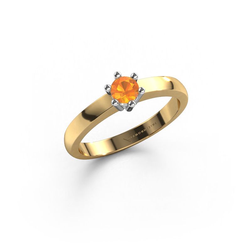 Engagement ring Luna 1 585 gold citrin 3.7 mm