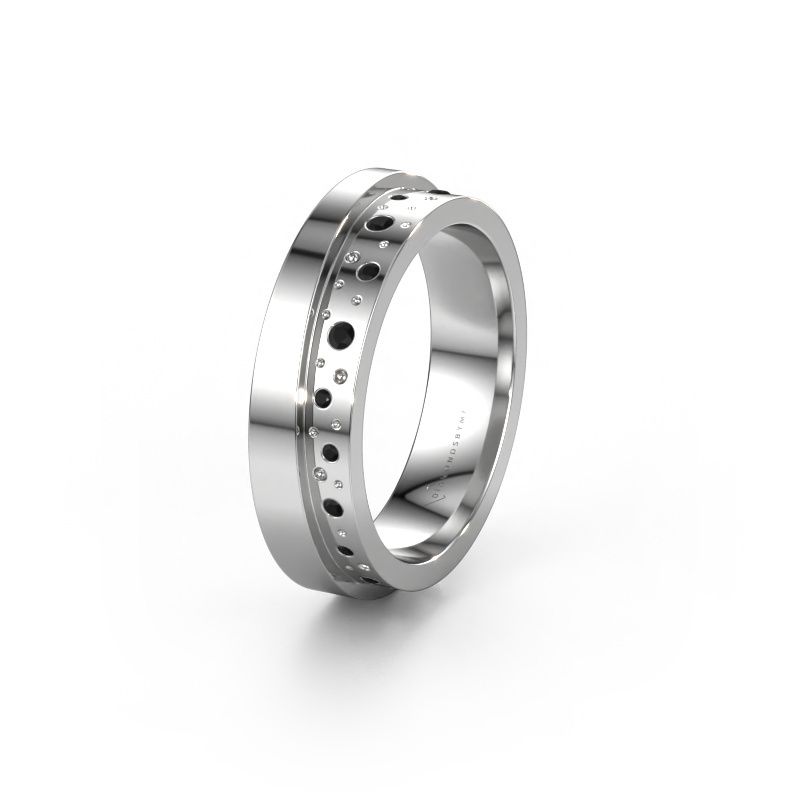 Wedding ring WH6016L15E 950 platinum black diamond ±0.20x0.1in