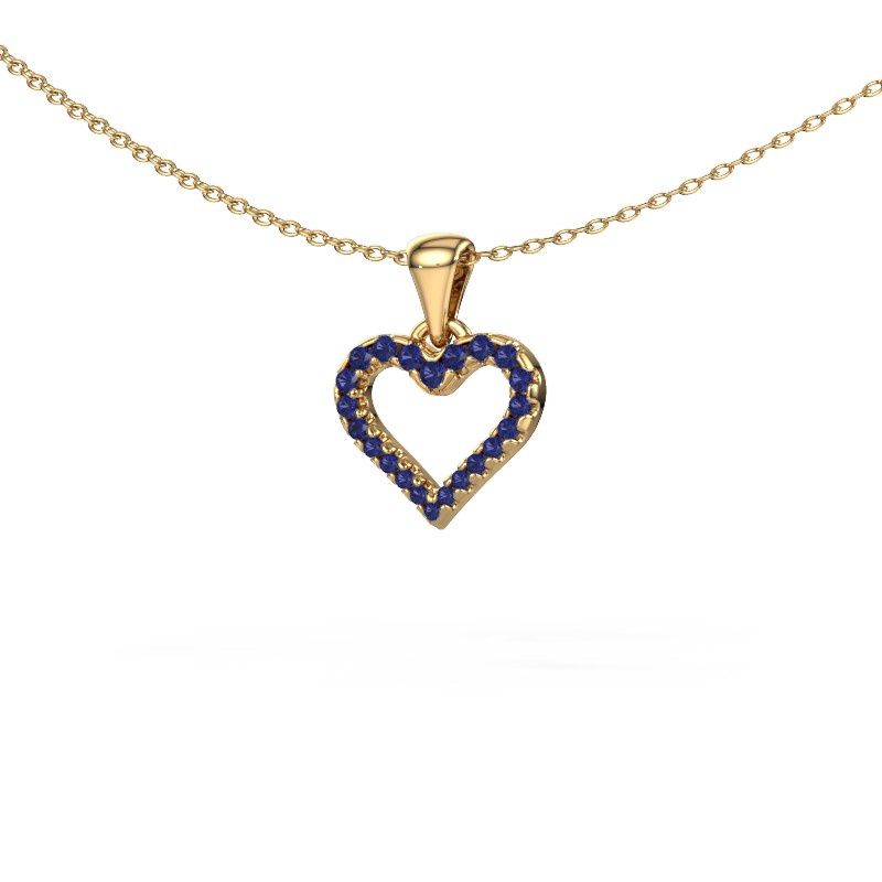 Pendant Heart 7 585 gold sapphire 1 mm