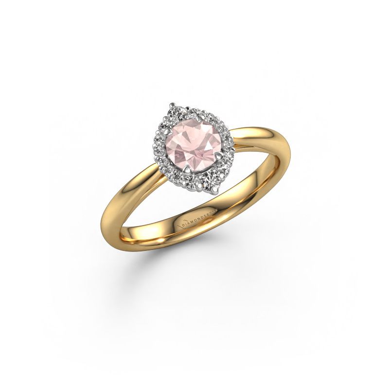 Engagement ring Tora 585 gold morganite champagne 5 mm