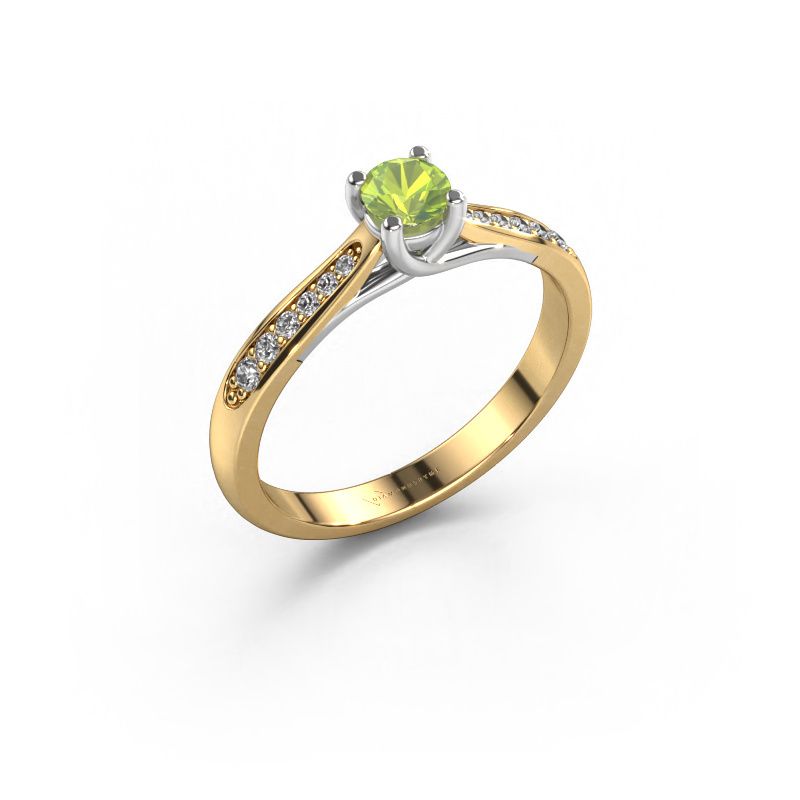 Bague de fiançailles Mia 2 585 or jaune péridot 5 mm