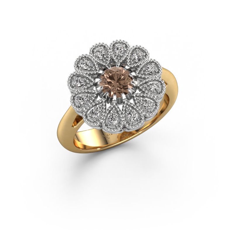 Engagement ring Kaat 585 gold brown diamond 0.680 crt