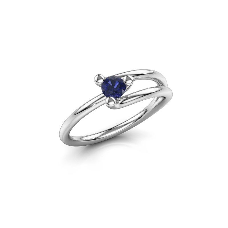 Image of Ring Roosmarijn<br/>585 white gold<br/>Sapphire 3.7 mm