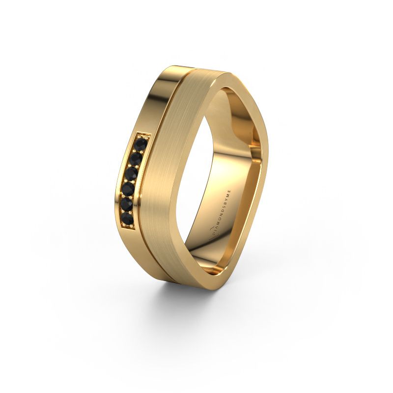 Wedding ring WH6030L16A 585 gold black diamond ±6x1.7 mm