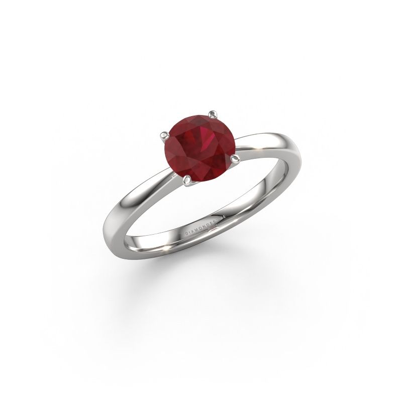 Engagement ring Kitty 950 platinum ruby 6.2 mm