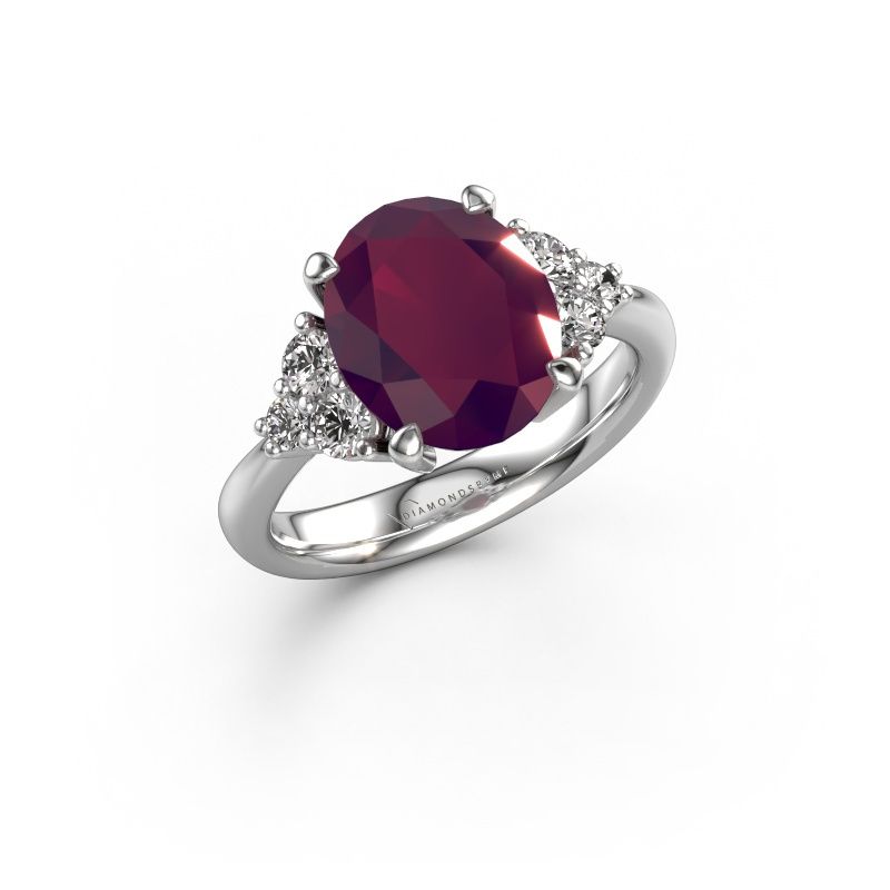 Verlobungsring Aleida OVL 1 950 Platin Rhodolit 9x7 mm