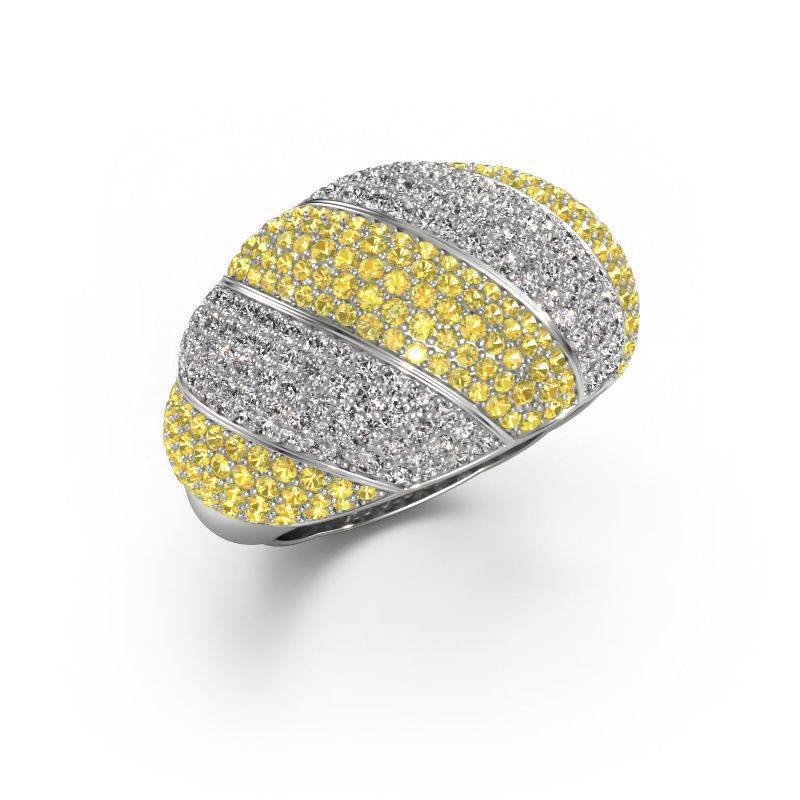 Bague Arleen 2 950 platine saphir jaune 1 mm
