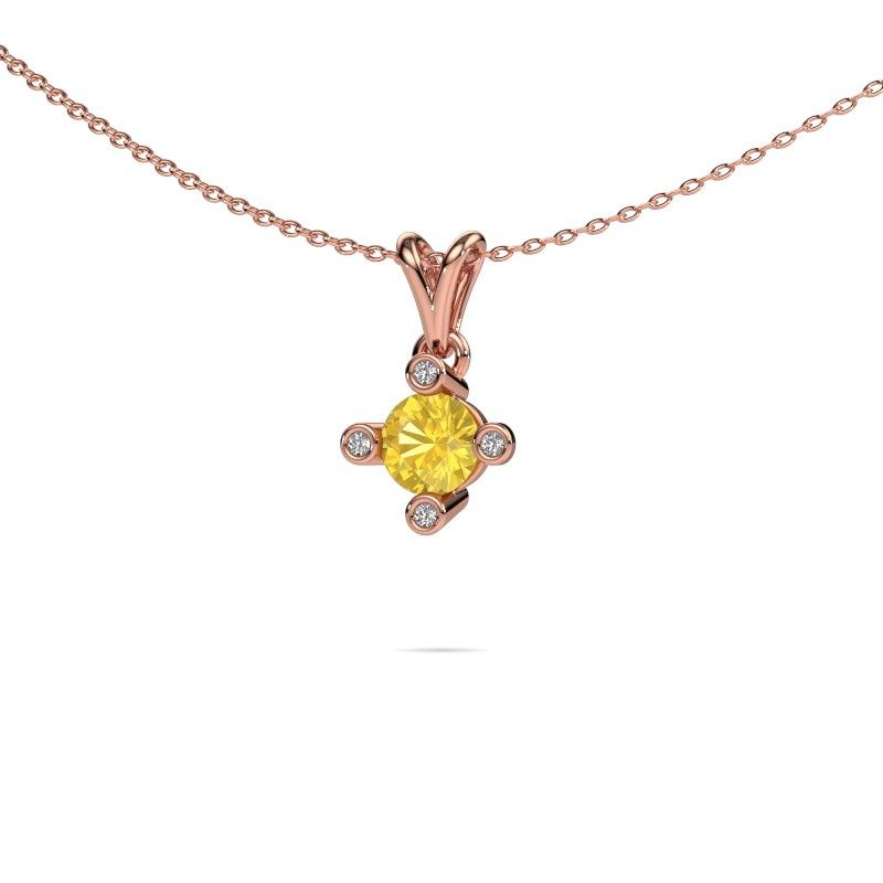 Image of Pendant Cornelia Round 585 rose gold yellow sapphire 5.5 mm