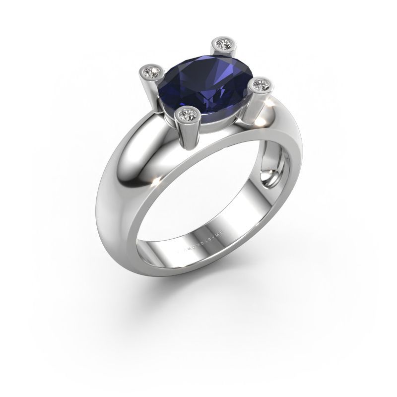 Ring Tamara OVL 585 Weißgold Saphir 9x7 mm