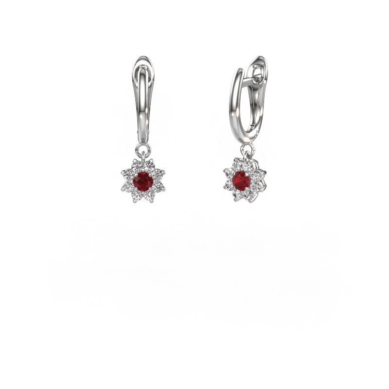 Pendants d'oreilles Camille 1 585 or blanc rubis 3 mm