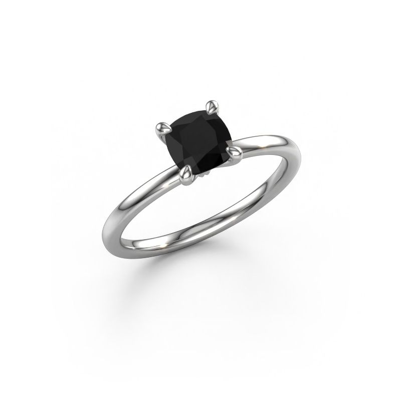 Verlovingsring Crystal CUS 1 585 witgoud zwarte diamant 1.15 crt