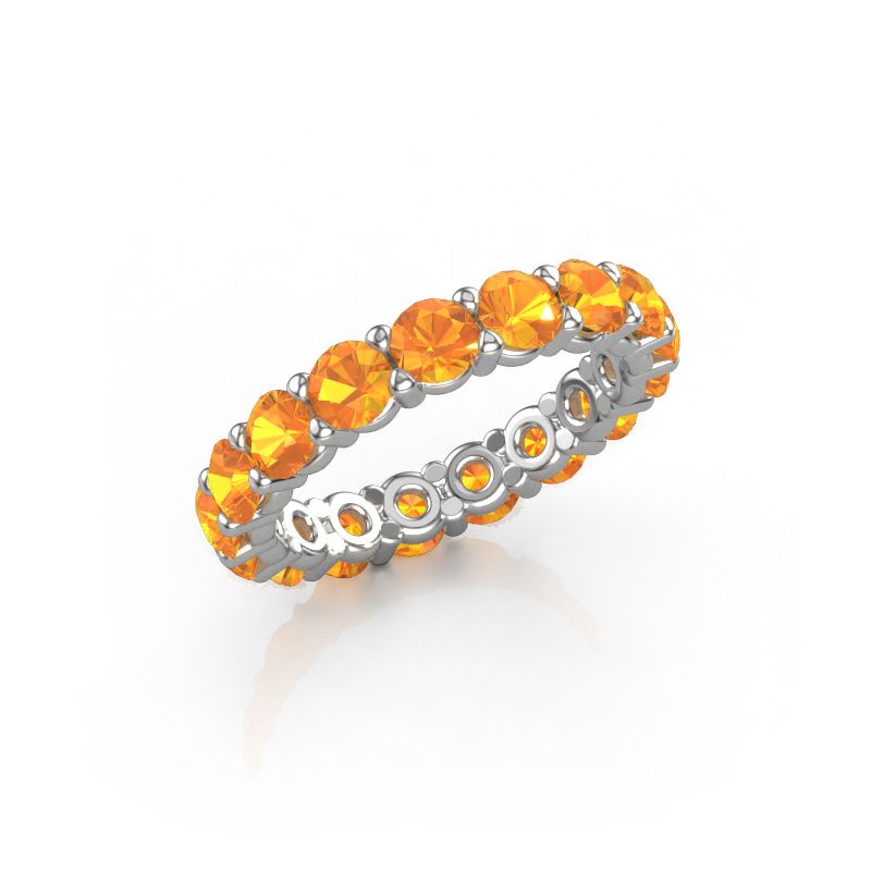 Stackable ring Heddy rnd 3.7 585 white gold citrin 3.7 mm
