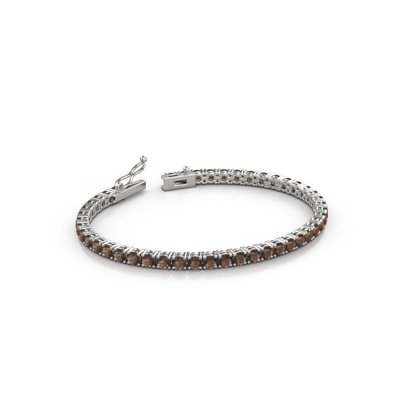 Tennisarmband Shirley 3.4 585 rookkwarts witgoud 3.4 mm