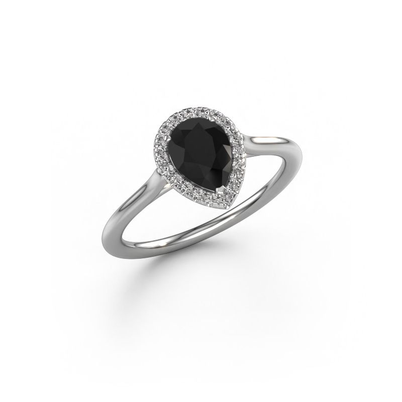 Engagement ring Seline per 1 585 white gold black diamond 1.10 crt