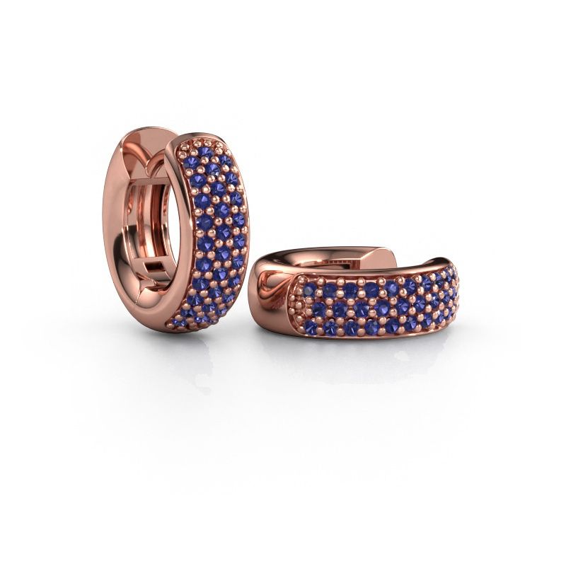 Hoop earrings Lana 585 rose gold sapphire 1.1 mm
