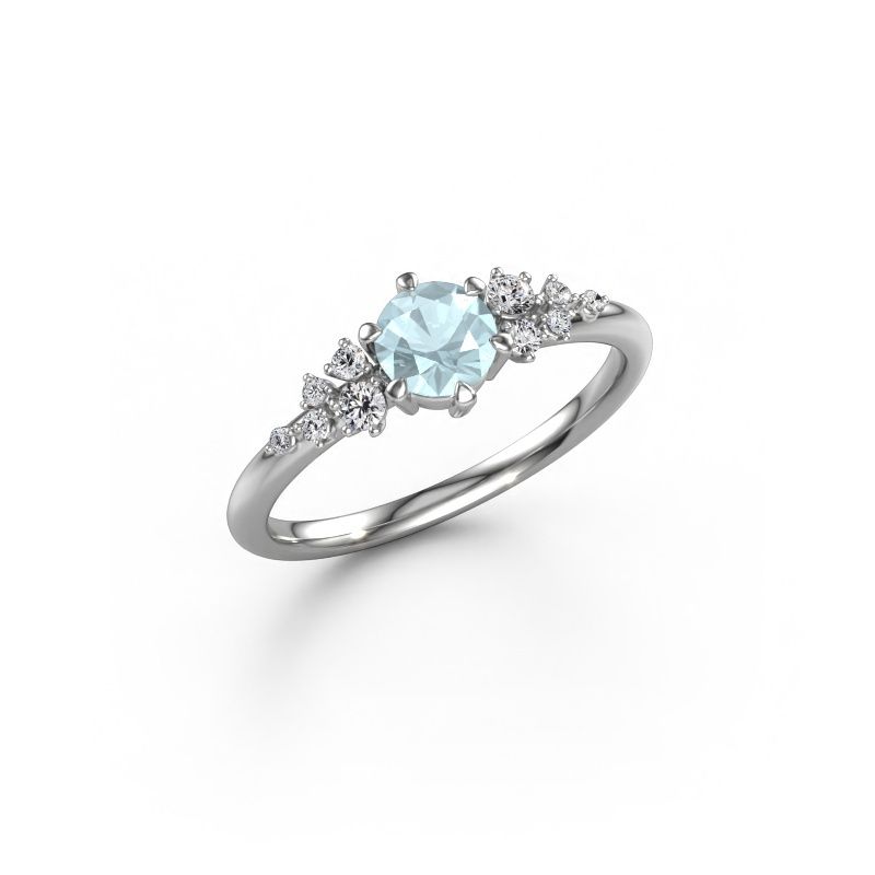 Engagement ring Royce RND 950 platinum aquamarine 5 mm