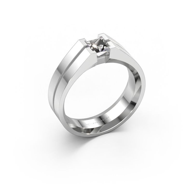 Heren ring Stefan 585 witgoud diamant 0.50 crt