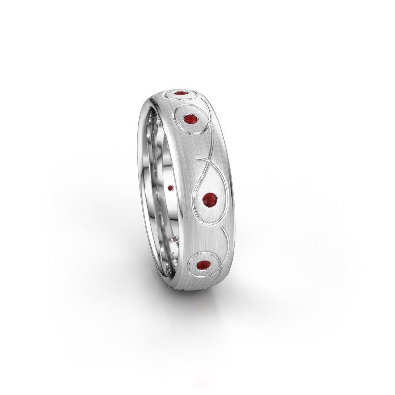 Image of Wedding ring WH2068L36BM<br/>585 white gold ±6x2 mm<br/>Ruby
