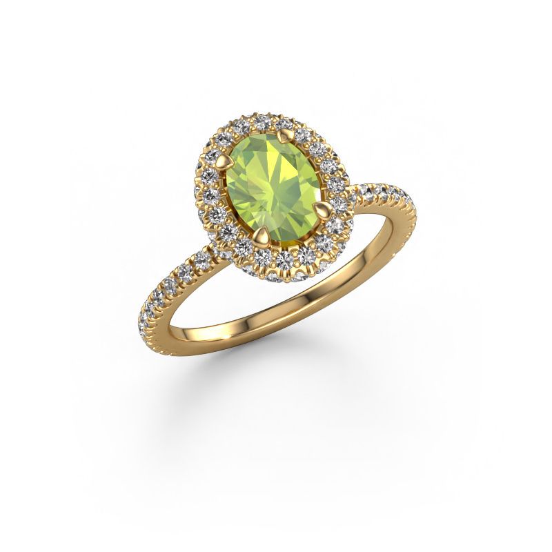 Verlobungsring Talitha OVL 585 Gold Peridot 7x5 mm