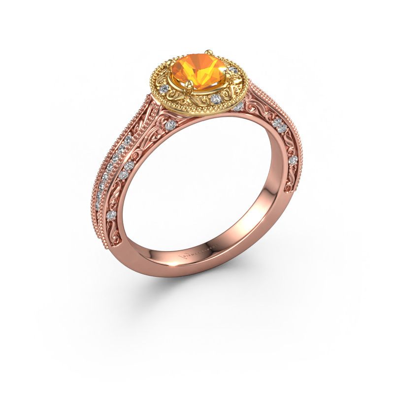 Engagement ring Alice RND 585 rose gold citrin 5 mm