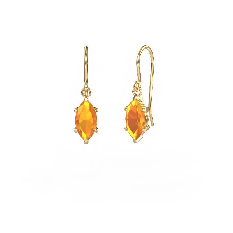 Drop earrings Laurie MRQ 1 585 gold citrin 10x5 mm