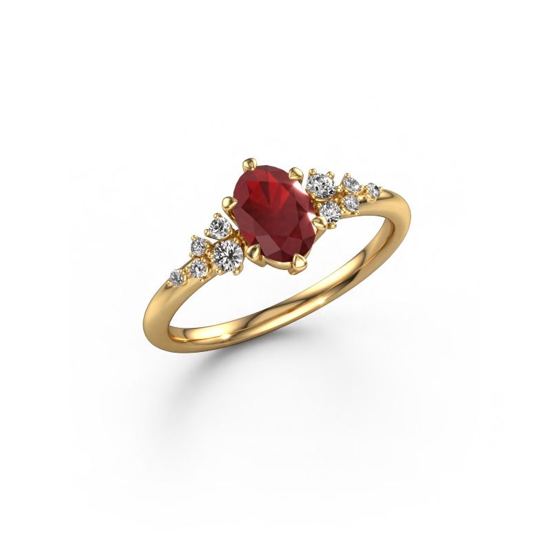 Ring Royce OVL 585 gold ruby 7x5 mm