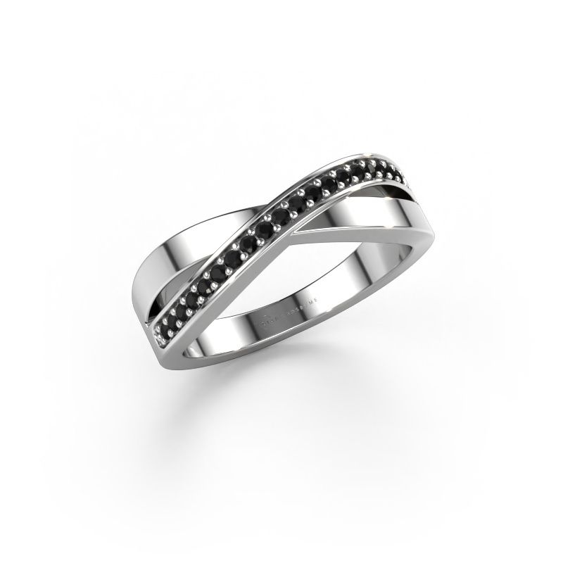 Bague Kaley 585 or blanc diamant noir 0.17 crt