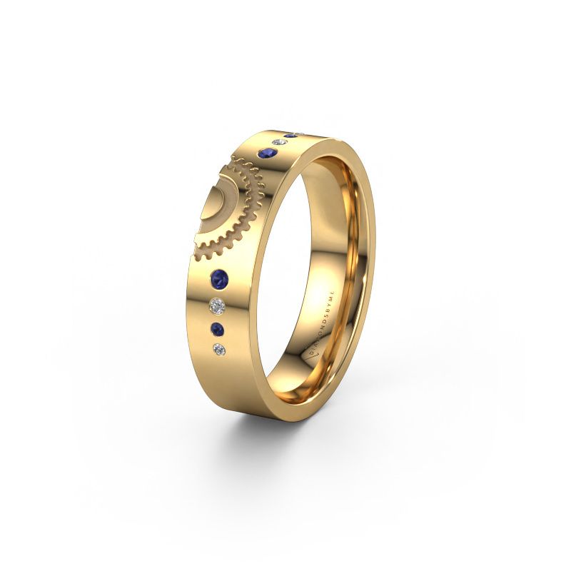 Trouwring WH2116L25A 585 goud saffier ±5x1.7 mm