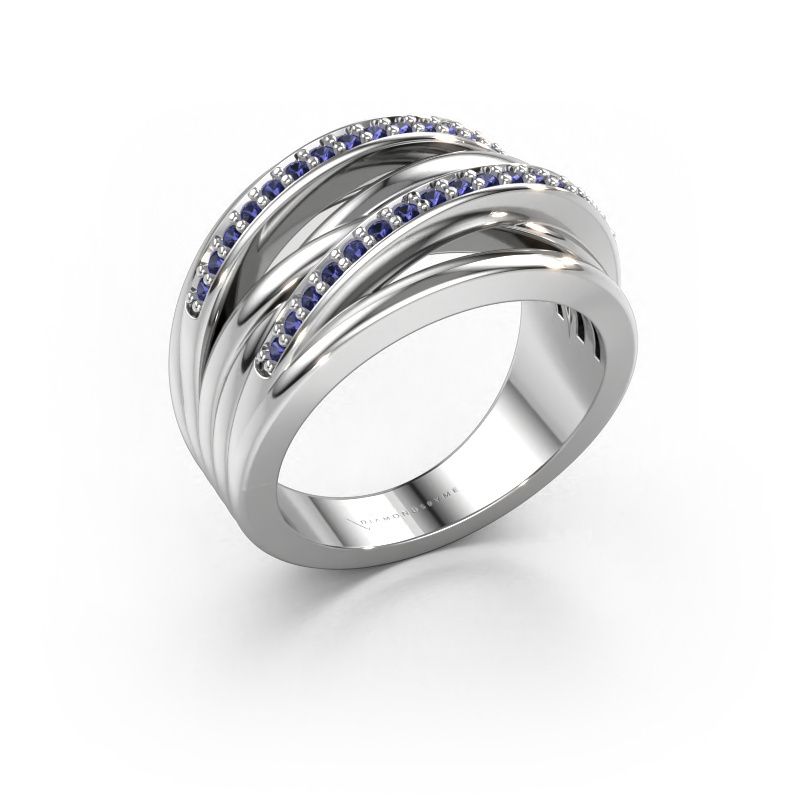 Ring Annabel 2 585 white gold sapphire 1.2 mm