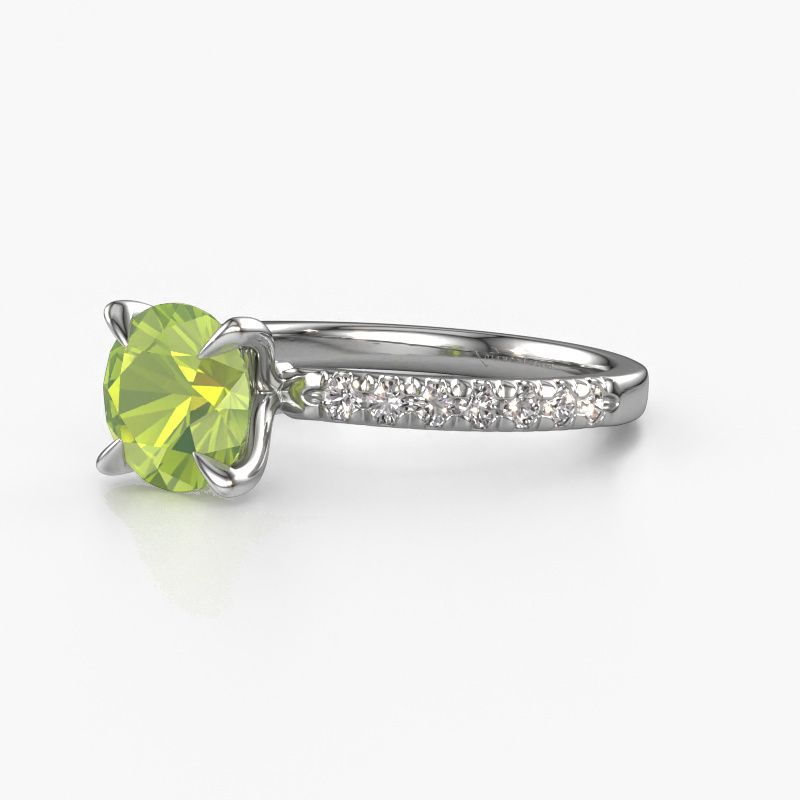 Image of Engagement Ring Crystal Rnd 2<br/>950 platinum<br/>Peridot 7.3 Mm