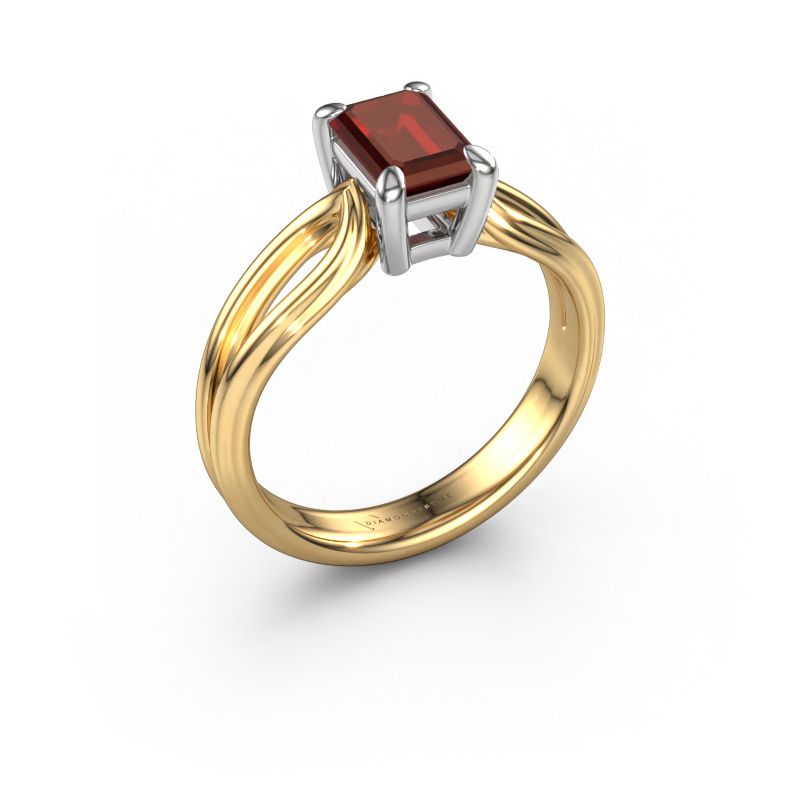 Verlovingsring Antonia eme 1 585 goud granaat 7x5 mm