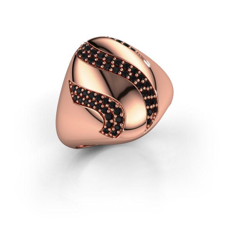 Image de Bague Vilma<br/>585 or rose<br/>Diamant noir 0.399 crt